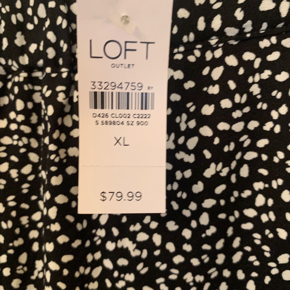 LOFT Monochrome Patterned Wide Leg Pants - Picture 2 of 6